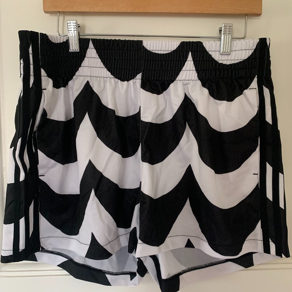 Marimekko x Adidas Black and White soccer shorts